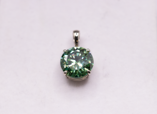 Teal Blue Moissanite Pendant